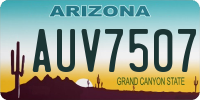 AZ license plate AUV7507