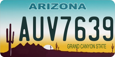 AZ license plate AUV7639