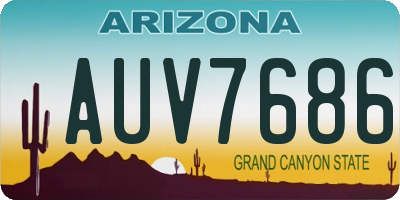 AZ license plate AUV7686
