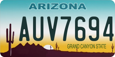 AZ license plate AUV7694