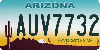 AZ license plate AUV7732