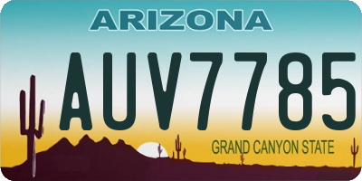 AZ license plate AUV7785