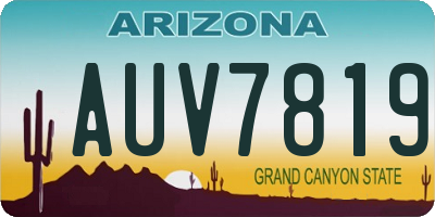 AZ license plate AUV7819