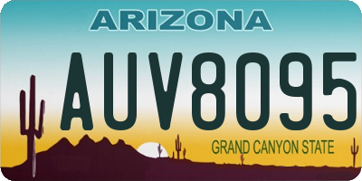 AZ license plate AUV8095