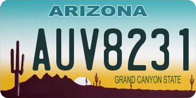 AZ license plate AUV8231