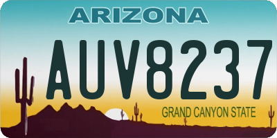 AZ license plate AUV8237