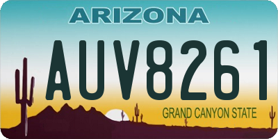 AZ license plate AUV8261