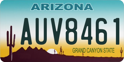 AZ license plate AUV8461