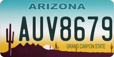 AZ license plate AUV8679
