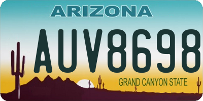 AZ license plate AUV8698