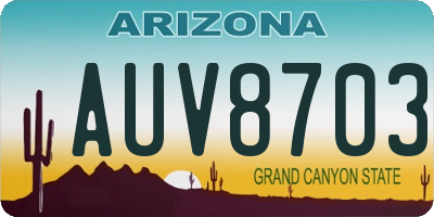 AZ license plate AUV8703