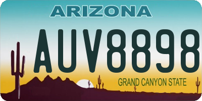 AZ license plate AUV8898