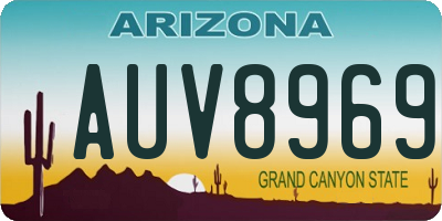 AZ license plate AUV8969