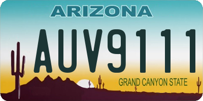 AZ license plate AUV9111