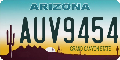 AZ license plate AUV9454