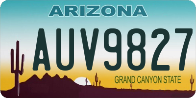 AZ license plate AUV9827