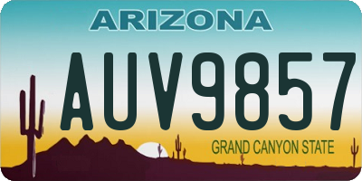 AZ license plate AUV9857