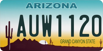 AZ license plate AUW1120