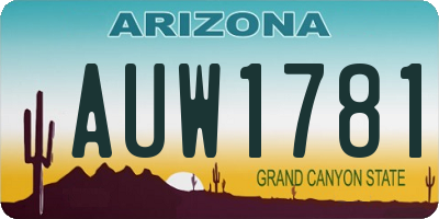 AZ license plate AUW1781