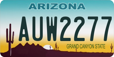 AZ license plate AUW2277