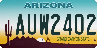 AZ license plate AUW2402