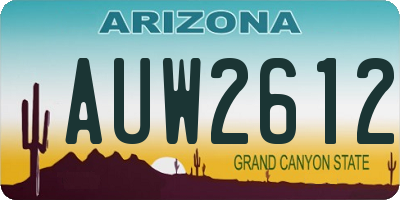 AZ license plate AUW2612