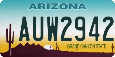 AZ license plate AUW2942