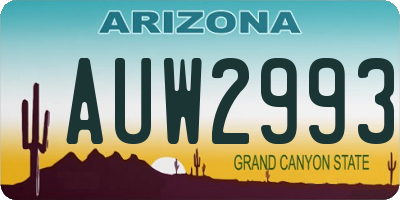 AZ license plate AUW2993