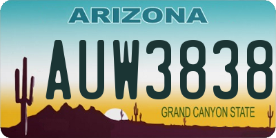 AZ license plate AUW3838