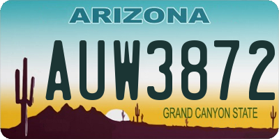AZ license plate AUW3872