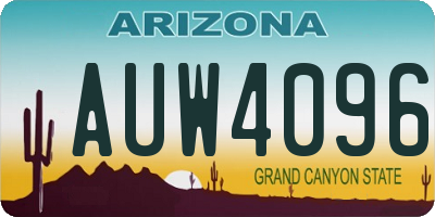 AZ license plate AUW4096