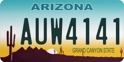 AZ license plate AUW4141