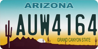 AZ license plate AUW4164