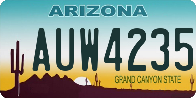 AZ license plate AUW4235