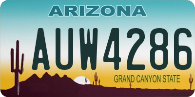 AZ license plate AUW4286