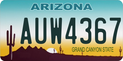 AZ license plate AUW4367