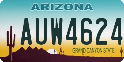 AZ license plate AUW4624