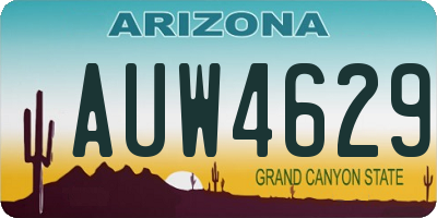 AZ license plate AUW4629