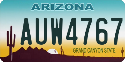 AZ license plate AUW4767