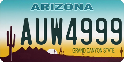 AZ license plate AUW4999