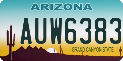 AZ license plate AUW6383