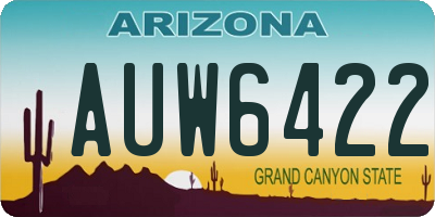 AZ license plate AUW6422