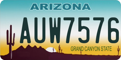AZ license plate AUW7576