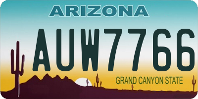 AZ license plate AUW7766