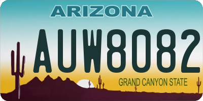 AZ license plate AUW8082