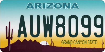 AZ license plate AUW8099