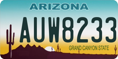 AZ license plate AUW8233