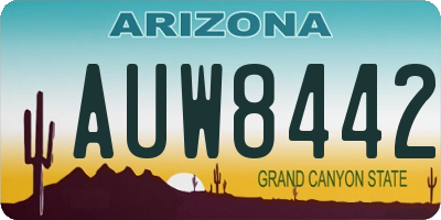 AZ license plate AUW8442