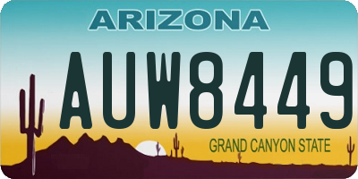 AZ license plate AUW8449