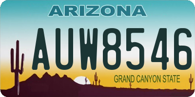 AZ license plate AUW8546